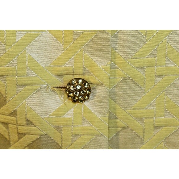 Vintage 1960s Ed Volin New York Maternity Yellow Dress Rhinestone Buttons Size 8 - Picture 3 of 5